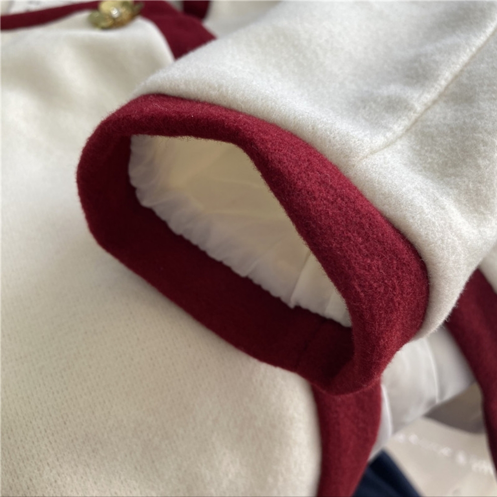 White Jacket Women Design Irregular Coat Autumn Winter Chic Diamond Belt Cardiga - Picture 7 of 7